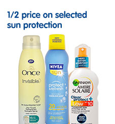 1/2 price sun protection and aftersun